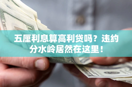 济南五厘利息算高利贷吗？违约分水岭居然在这里！